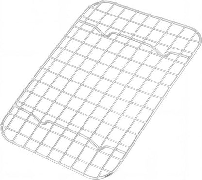 Set of 4 Baking Sheets with Rack, Stainless Steel Small Baking Tray, Oven Tray and Grid Rack for Baking Roasting, 9.4 x 7 x 1 inch