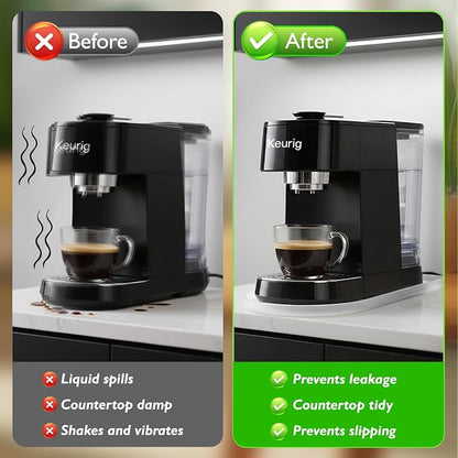 Silicone Coffee Mat,15.8"x 11.8"in Bar Mat for Countertop,Heat-Resistant,Non-Slip,Leak-Proof,Fit for Coffee Maker/Espresso Machine-Translucent
