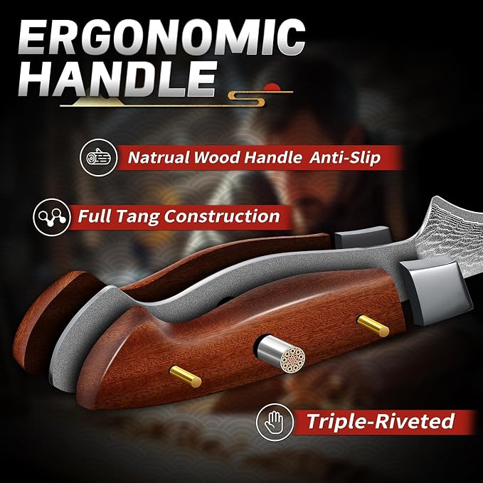 TIJERAS Damascus Fillet Knife 7 Inch - Professional VG-10 Super Sharp Boning Knife for Meat Poultry Chicken Cutting, Japanese Fish Knives with Ergonomic Wood Handle, Birthday Gifts for Men Women