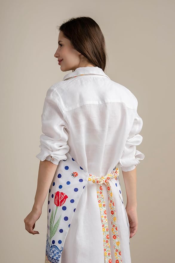 Maison d' Hermine 100% Cotton Apron for women with Pocket Kitchen Chef Apron for Men Cooking Spring Summer