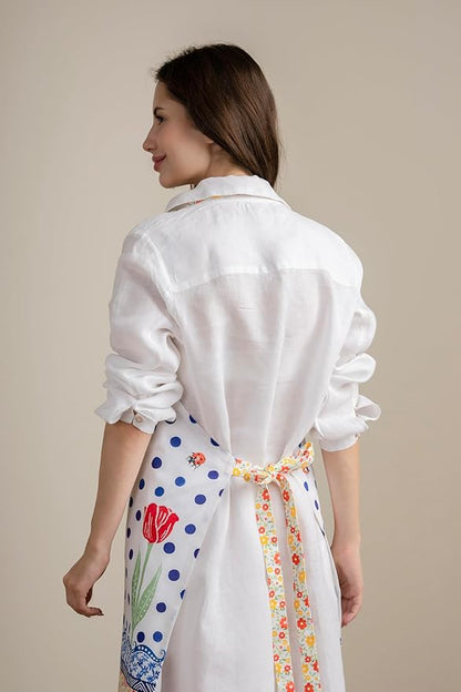Maison d' Hermine 100% Cotton Apron for women with Pocket Kitchen Chef Apron for Men Cooking Spring Summer