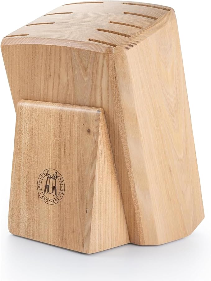 Schmidt Brothers - Gridiron Series - 10-Piece Knife Set, High-Carbon Stainless Steel Cutlery with White Ash Wood Knife Block