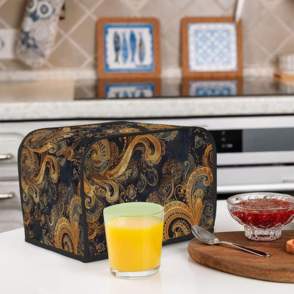 Ethnic Pretty Paisley Toaster Cover 2 Slice Wide Slot Washable Kitchen Appliance Covers Fingerprint Bread Machine Dust Cover Small Toaster Oven Accessories Covers Bread Maker Bag Women Gift