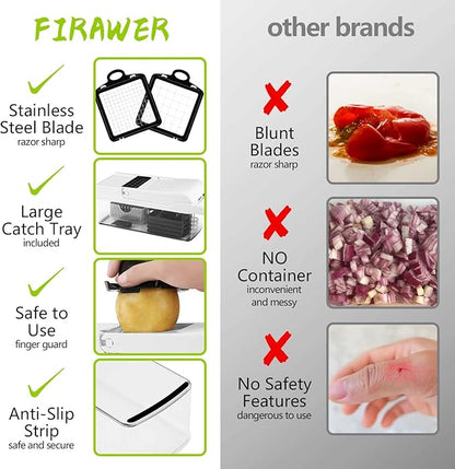 Professional Compact Vegetable Chopper, Veggie Chopper, Chopper Vegetable Cutter, Veggie Chopper with Container, Mandoline Slicer Dicer 9 Inserts