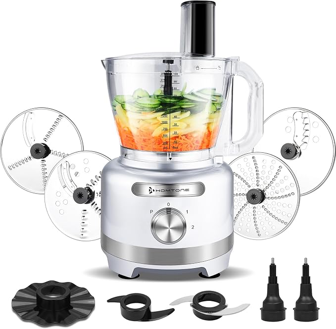 Homtone 16 Cup Food Processor Large, 9-in-1 for Home Kneading, Chopping, French Fries