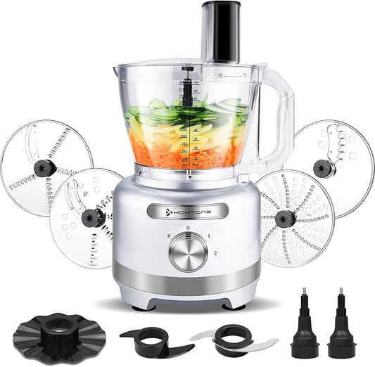 Homtone 16 Cup Food Processor Large, 9-in-1 for Home Kneading, Chopping, French Fries