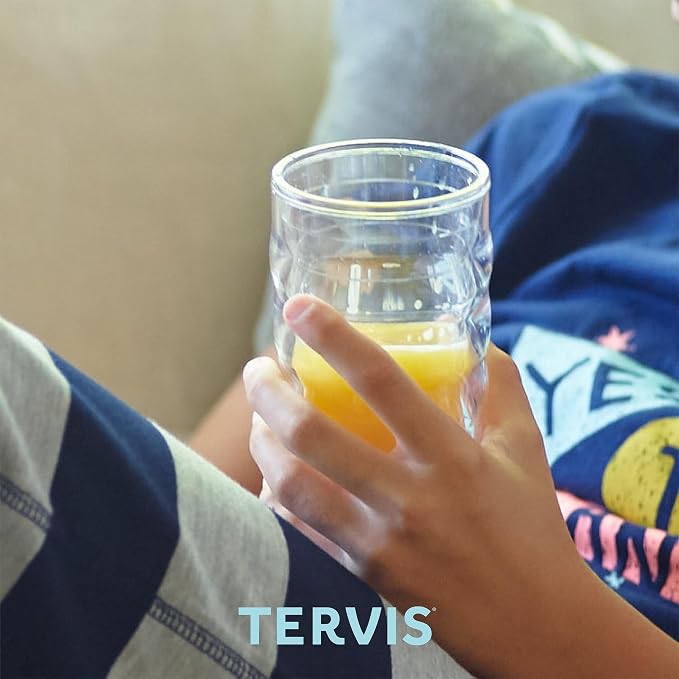 Tervis Clear & Colorful Lidded Made in USA Double Walled Insulated Tumbler Travel Cup Keeps Drinks Cold & Hot, 10oz Wavy, Frosted Lid