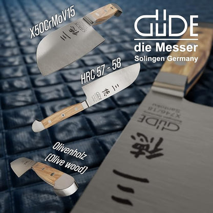 Güde Alpha Olive Series Hand Forged/Sharpened Santoku Knife, 5-in - Ice Hardened Steel - Made in Solingen, Germany Since 1910