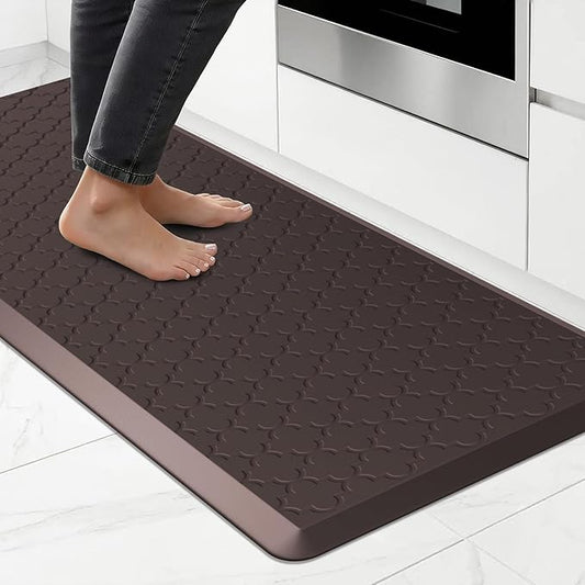 Kitchen Mat Cushioned Anti Fatigue for Floor, Non-Slip Waterproof Comfort Rug for Kitchen Sink, Standing Desk & Laundry, 20"x60", Chocolate