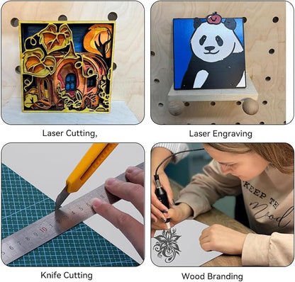 Double-Sided Colored Plywood Boards, 12x12 Inch 3mm Pre-Painted Basswood for Laser Cutting, Signs, Decorations & Commercial Craft Projects (8 Color Assortment)