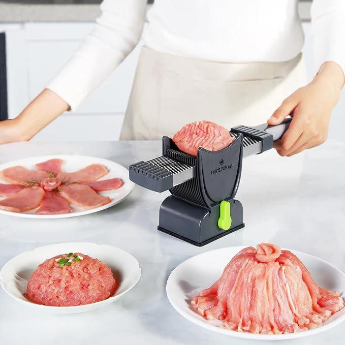 ONCE FOR ALL Fresh Meat Slicer Cleaver Kitchen Knife Set For Meat Slicing Shredding, Manual Jerky Cutter Food Slicer For Beef Pork Mutton For Home Cooking BBQ Hot Pot