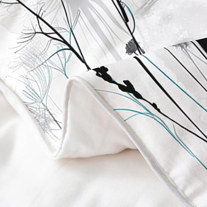 Castle Fairy Full Size Duvet Cover Set Dandelion 100% Pure Cotton Bedding Set Rustic Farm Plants Comforter Cover 3 PCS Dragonfly Flowers Quilt Cover Luxury Soft(No Filler)