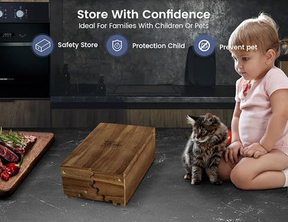 SYOKAMI Steak Knives Set of 6 with Drawer Organizer, 4.8 Inch High Carbon Japanese Style Non Serrated Meat Knife with Wood Handle, Damascus Pattern Full Tang Design, Razor Sharp Dinner Knives