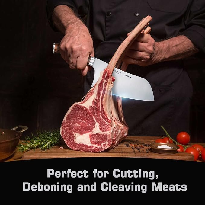 Mueller Cleaver Knife 7 Inch, Ultra Sharp German High Carbon Steel Vegetable Meat Cleaver, Multifunction Chopper Butcher Knife for Home Kitchen and Restaurant