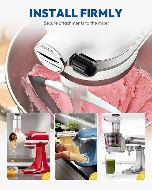 Attachment Knob Thumb Short Screw fit for Kitchen Aid Mixers with Screw-On Hup Cap, Upgraded 6061 Aluminum Long Screw Head Knob Replacement Parts, Replaces 9709194, 4162142, 240374 etc, Black
