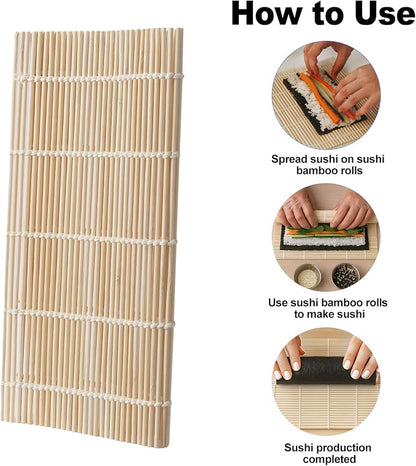 Bamboo Sushi Rolling Mat, White Sushi roll maker, Sushi making kit, Bamboo Sushi Rolling Mat (off-white, 1pcs)