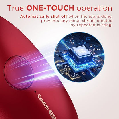 Canslab Ultrablade PRO Auto Stop USB Rechargeable Can Opener for Kitchen for Seniors with Arthritis, Long Battery Life, Handfree One Touch, Side Cut for Smooth Edge, Wall Mounted Small Size, Red