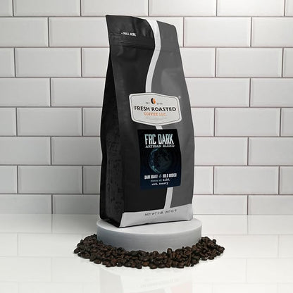 Fresh Roasted Coffee, FRC Dark Roast Blend Whole Bean Coffee, Dark Roast, Kosher, 2 lb (32 oz)