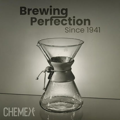 Chemex Pour-Over Glass Coffeemaker - Glass Handle Series - 6-Cup - Exclusive Packaging