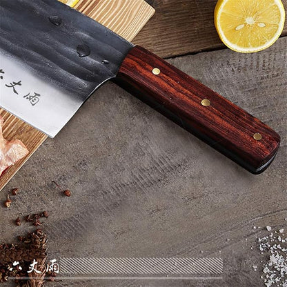 Ultra-Sharp Composite High Carbon Steel Handmade Forged Chef Knife and Vegetable Knife No-Slip Labor-saving Wooden Handle Chinese Knife