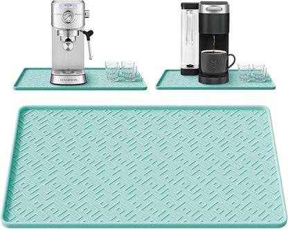Silicone Coffee Mat 19" x 12", Waterproof Coffee Bar Mat, Spill-Proof Coffee Maker Mat for Kitchen Counter, Non-Slip Coffee Machine Mat, Durable Counter Protector