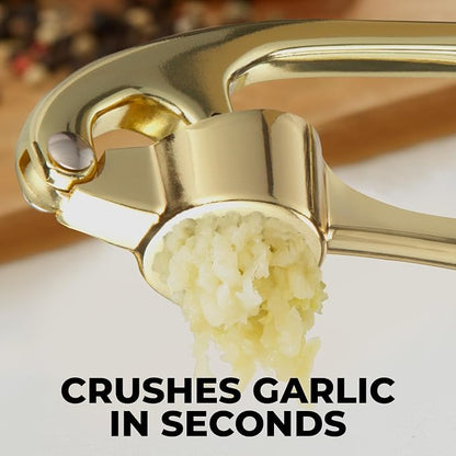 Zulay Kitchen Premium Garlic Press - Durable Garlic Masher with Soft, Easy to Squeeze Handle -