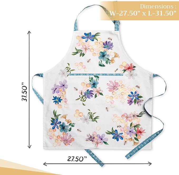 Maison d' Hermine 100% Cotton Apron for women with Pocket Kitchen Chef Apron for Men Cooking Spring Summer