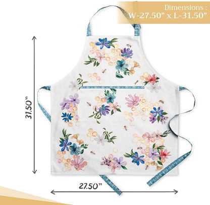 Maison d' Hermine 100% Cotton Apron for women with Pocket Kitchen Chef Apron for Men Cooking Spring Summer