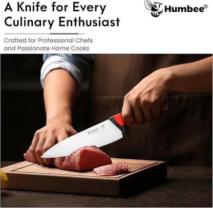 8-Inch Chef Knife, NSF Certified Razor-Sharp High Carbon Stainless Steel Blade – Ergonomic Color Coded Handle, Non-Slip Grip Kitchen Knife, DT-10 Series, Red