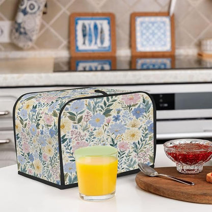 2 Slice Spring Flowers Art Toaster Cover Waterproof Dust Fingerprint Bread Machine Cover Washable Kitchen Appliance Protector For Home Kitchen Bakeware Table Decor Women Gifts