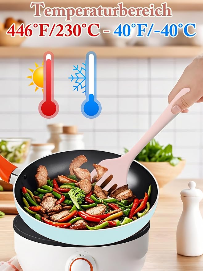 Kitchen Utensil Set,5 Pcs Mini Silicone Cooking Utensils Sets,Heat Resistant Non Stick Kitchens Gadgets BPA-Free Spatula Set,Kitchen Set for Cooking(Pink)