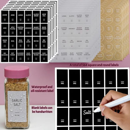 Pink Spice Jars with Labels - 24 Glass Spice with Shaker Lids & Airtight Plastic Caps - 4oz Complete Seasoning Containers Organizer Set for Cabinet, Drawer & Rack (Deeppink)