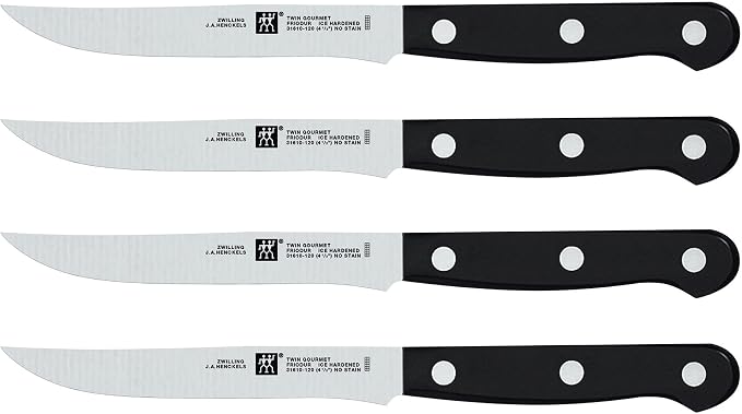 ZWILLING Twin Gourmet 9-Piece Steak Knives with Block, High Carbon Stainless Steel