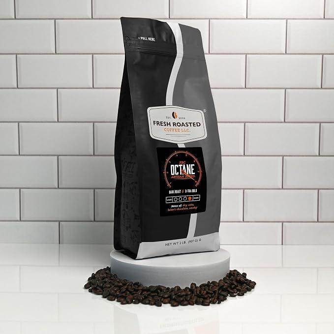 Fresh Roasted Coffee, Octane Whole Bean Coffee, Dark Roast, Kosher, 2 lb (32 oz)