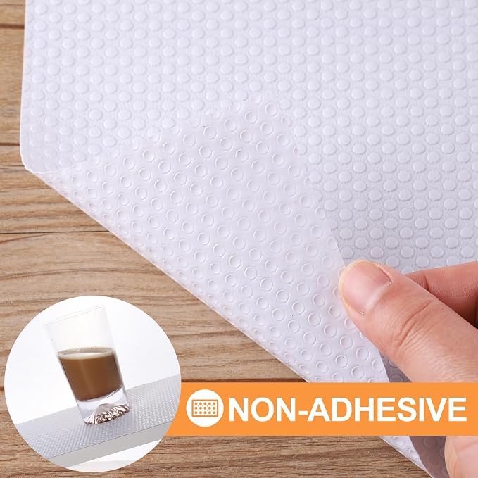 FLPMIX Shelf Liner White - Non-Adhesive Shelf Liners for Kitchen Cabinets, Waterproof Cabinet Liner, Easy to Cut Drawer Mat for Pantry, Cupboard Liner Washable 17.7" X300 Inch