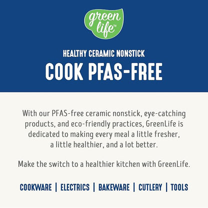 GreenLife Non Stick Fry Pan Set (7" & 10"), Non-Toxic PFAS-Free Ceramic Skillets, Dishwasher & Oven Safe, Egg Omelet Frying Pans, Stay- Cool Handles, Kitchen Home Cooking Essentials, Blue