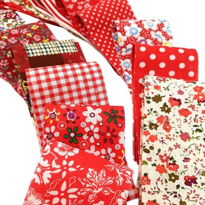 80 Pcs Jelly Roll Fabric Strips for Quilting Sewing 2.6 Inch Precut Cotton Floral Fabric Strips Bundles DIY Sewing Supplies Red