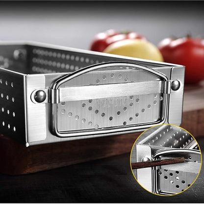 304 Stainless Steel Cutlery Tray Drawer Organizer - Mesh Kitchen Utensil Drawer Organizer/Silverware Storage Kitchen Utensil Flatware Tray - 11.3x4.1x2.0 Inch