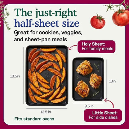 Great Jones Holy Sheet Pan (Pepper) | Nonstick, Half-Sheet Pan | Aluminized Steel, 18.5" x 13.5" | For Baking, Roasting, & Broiling | Premium Bakeware with Even Heat Distribution | Dishwasher-Safe