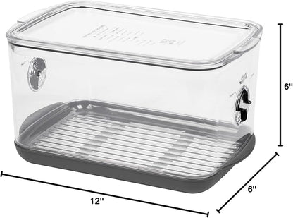 ProKeeper+ by Progressive Stackable Produce ProKeeper Storage Container with Stay-Fresh Vent System (PKS-902 (5.7 qt Large Produce))