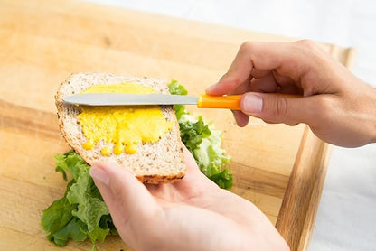 Zyliss Sandwich Knife & Condiment Spreader - Sandwich Spreader Knife for Butter, Cream Cheese, & Jellies - Butter for Bagels & Toast - Orange (Pack of 6)