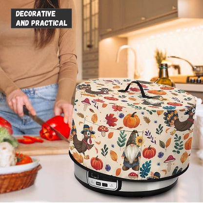 Gnomes Turkeys Slow Cooker Dust Cover 6-8 qt Crock for Pot Keep Small Kitchen Appliance Clean Kitchen Home Accessories Thanksgiving Decor Cover