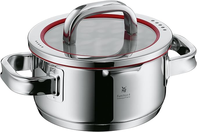 WMF 1.4L Stainless Steel Cooking Pot, 16cm, Silver, Brushed Finish, Includes Lid, Suitable for All Stove Tops, Dishwasher Safe