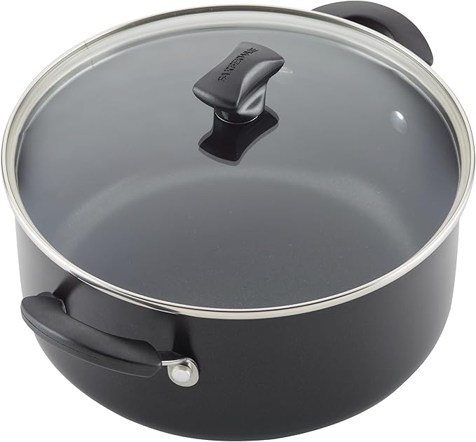 Farberware Cookstart Aluminum DiamondMax Nonstick Cookware Set, Kitchen Essentials, 15-Piece, Black