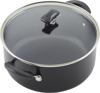 Farberware Cookstart Aluminum DiamondMax Nonstick Cookware Set, Kitchen Essentials, 15-Piece, Black