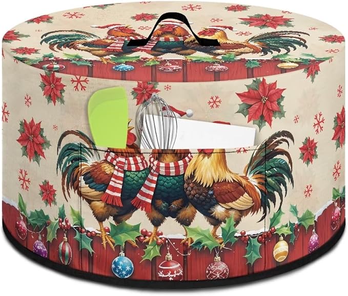 Christmas Slow Cooker Dust Cover with Pocket 6-8 qt Crock for Pot Keep Small Kitchen Appliance Clean Kitchen Home Accessories Decor Cover