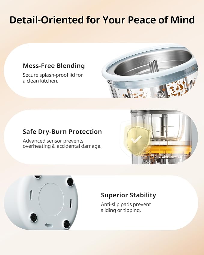 SosekiBaby FM01 Baby Food Maker with Glass Bowl One Step Baby Blender-Food Processor and Steamer Puree Grinder 316L Stainless Steel Blades Auto Cooking & Easy Cleaning-BPA-Free Blue
