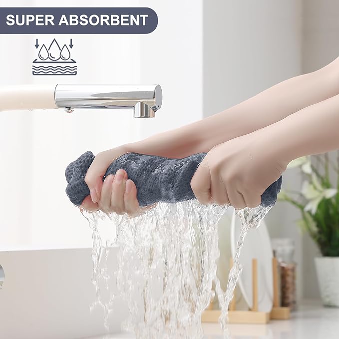 Homaxy 100% Cotton Kitchen Towels and Dishcloths Set, 12 x 12 Inches and 13 x 28 Inches, Set of 8 Bulk Kitchen Towels Set, Ultra Soft Absorbent Dish Cloths for Washing Dishes, Multicolor
