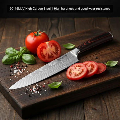 3 Piece Kitchen Knife Set, High Carbon Stainless Steel Professional Chef Knife Set with Ultra Sharp Blade, Sharp Knives Set with Ergonomic Pakkawood Handle