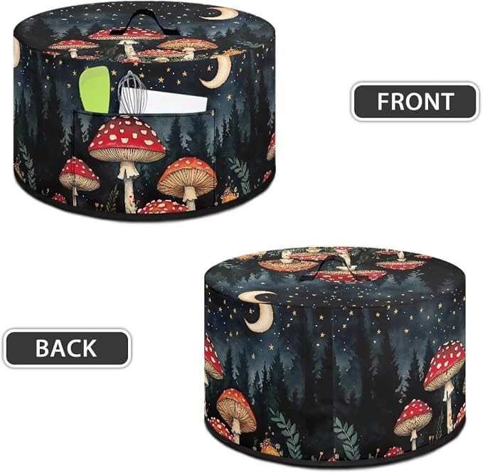 Mushroom Moon Slow Cooker Cover for Pot Dust Cover Fits for Most 6-8 Quart Oval Slow Cooker Dustproof Small Appliance Accessories Decor
